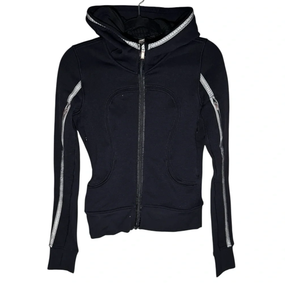 LULULEMON Special Edition Uba Hoodie Reflective Black Fitted Jacket Size 4 - Picture 4 of 12